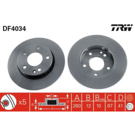 Диск гальмівний TRW df4034