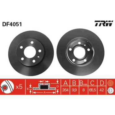 Тормозной диск задний TRW df4051