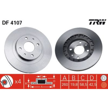 Тормозной диск TRW df4107