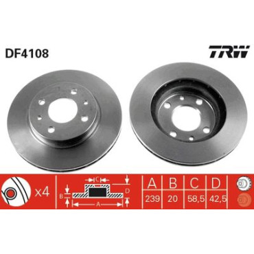 Тормозной диск TRW df4108