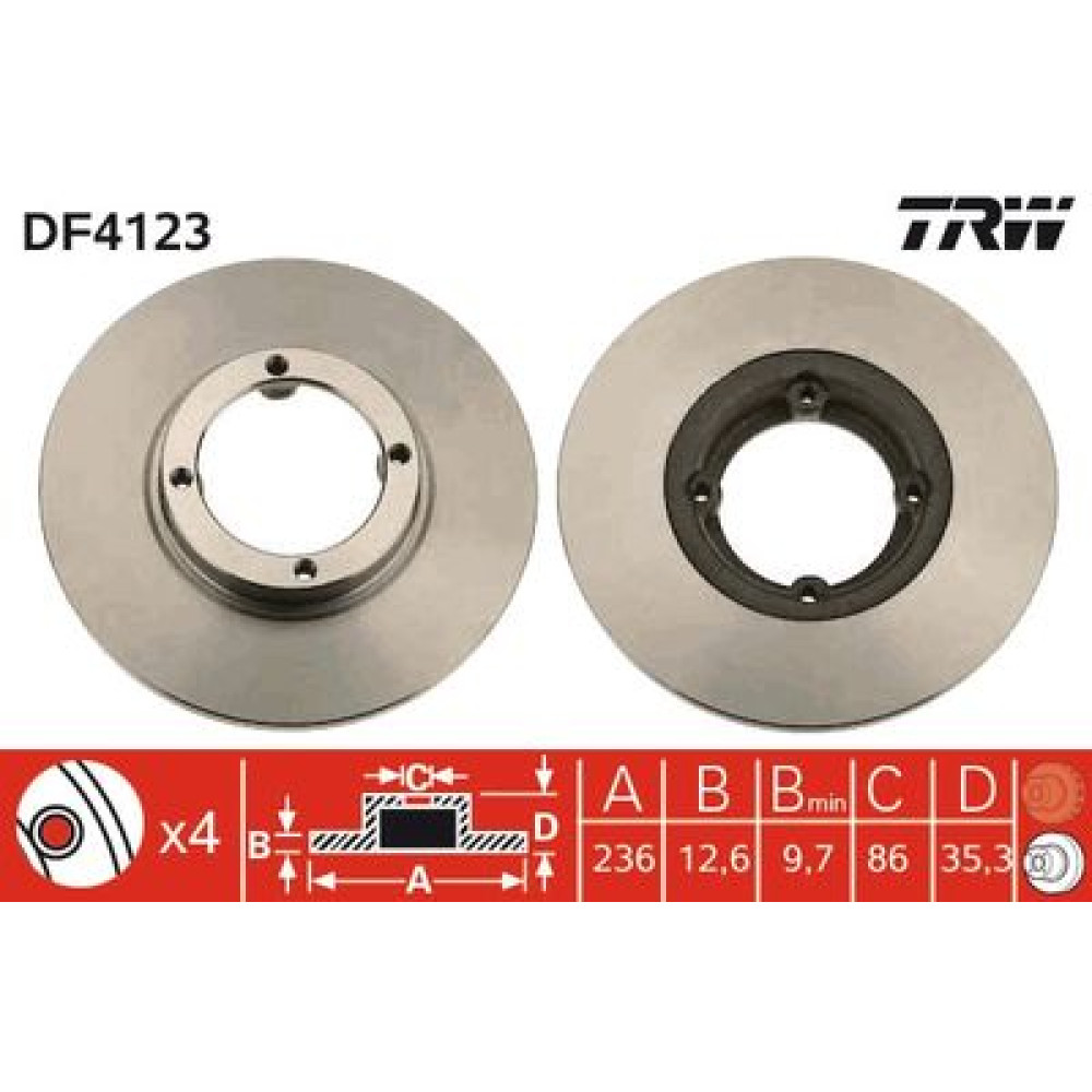 Диск гальмівний TRW df4123
