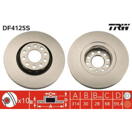 TRW df4125s Диск тормозной TRW df4125s