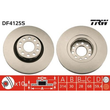 Диск тормозной TRW df4125s