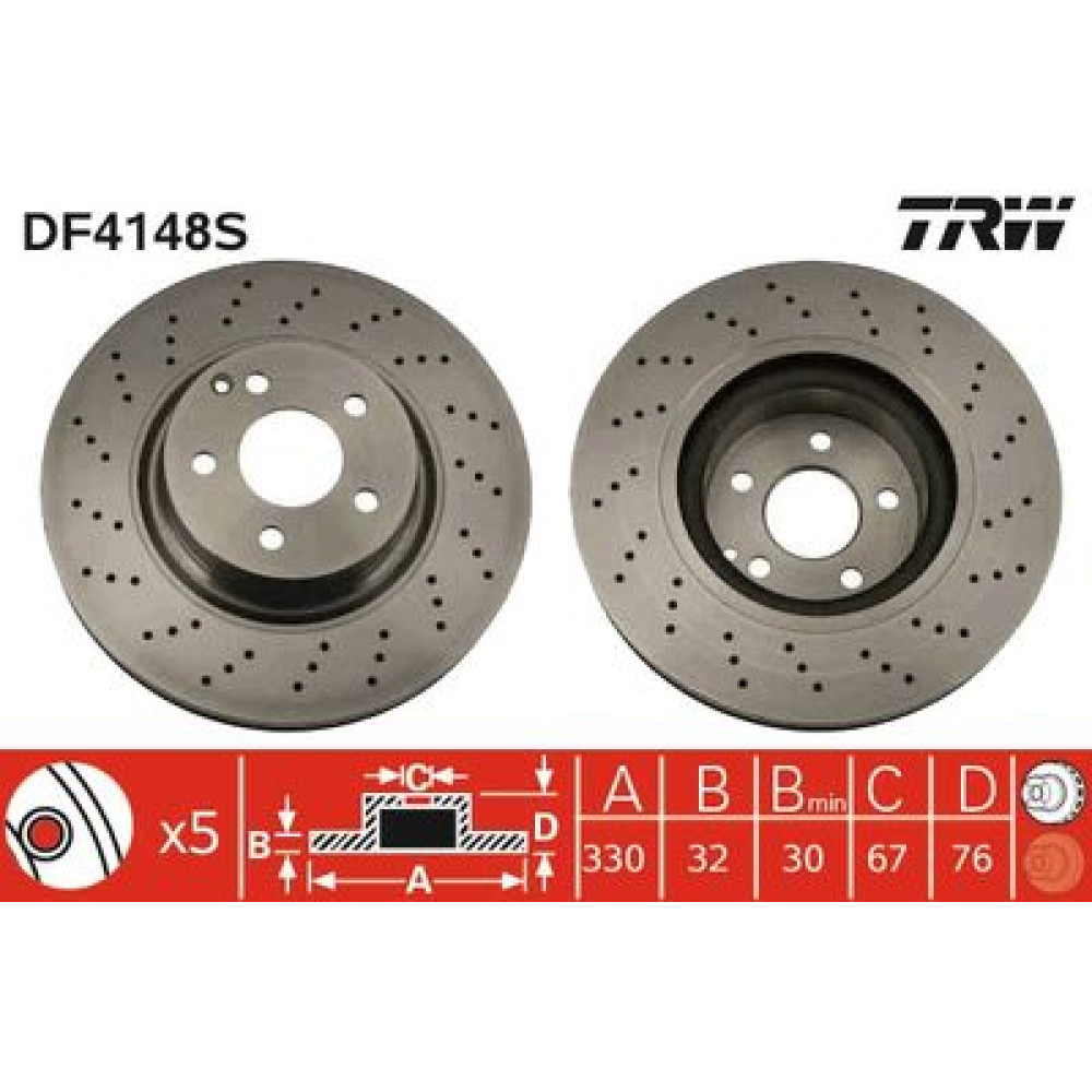 Диск тормозной TRW df4148s