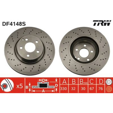 Диск тормозной TRW df4148s