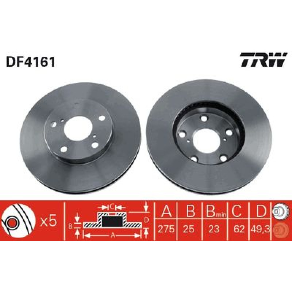 Диск гальмівний trw df4161