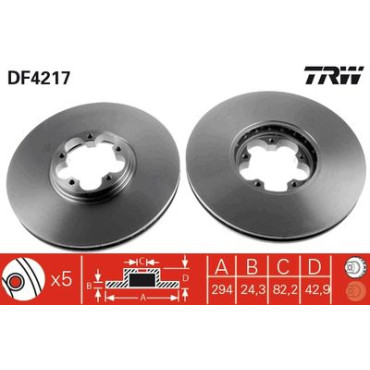 Тормозной диск передний TRW df4217