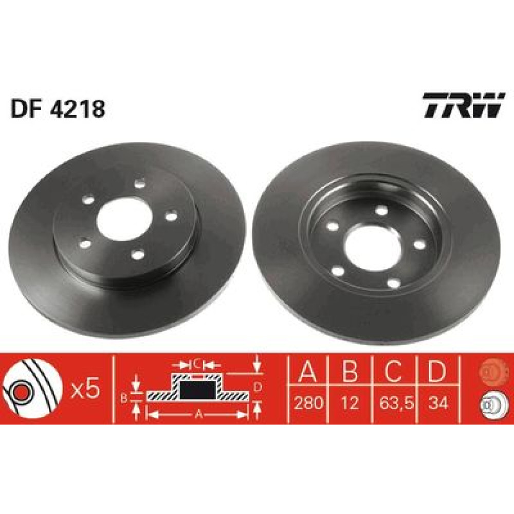 Диск тормозной TRW df4218