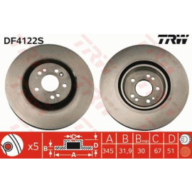 TRW df4222s Диск гальмівний TRW df4222s