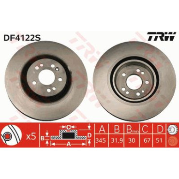 Диск гальмівний TRW df4222s