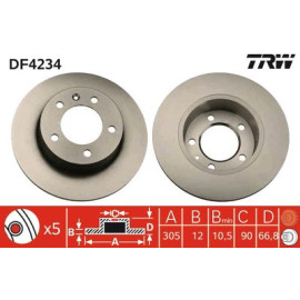 Диск гальмівний trw df4234