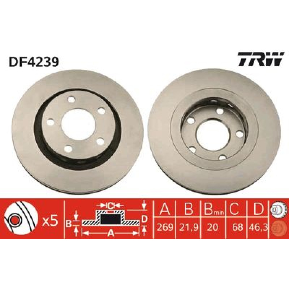 Диск тормозной TRW df4239
