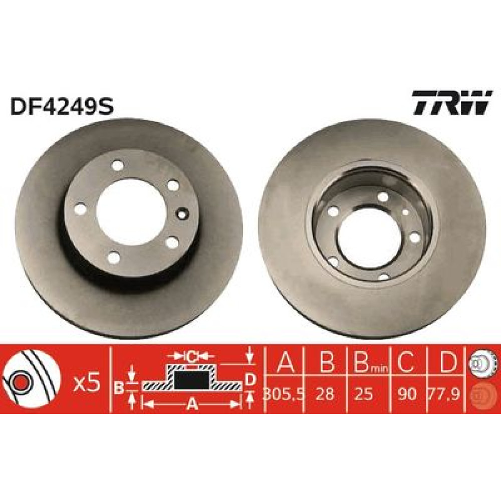 Тормозной диск TRW df4249s