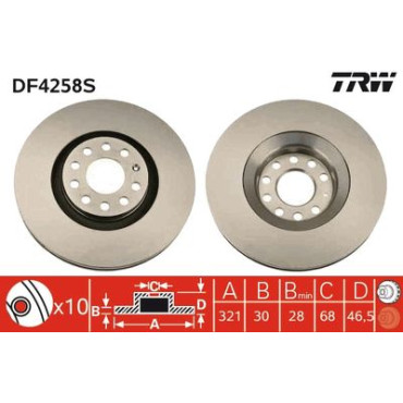 Диск тормозной TRW df4258s