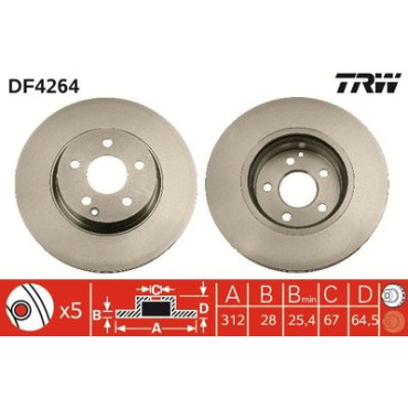 Диск тормозной TRW df4264