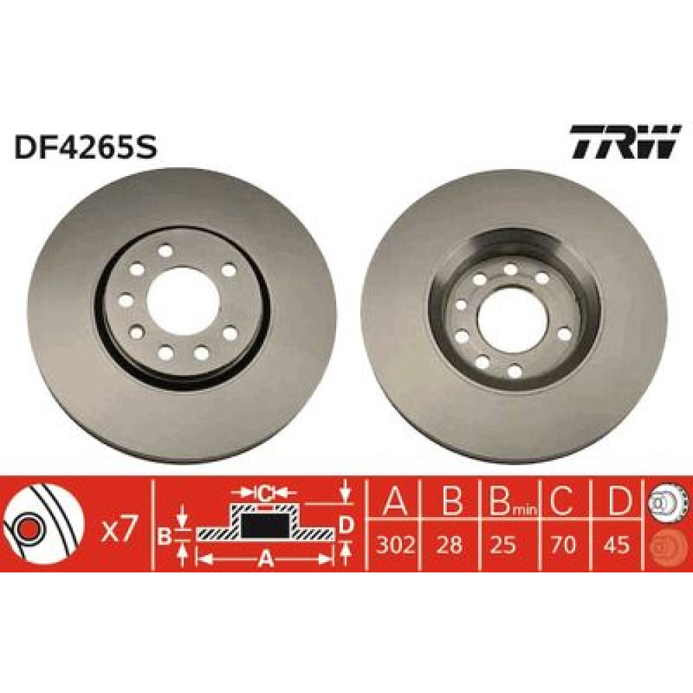 Диск гальмівний TRW df4265s