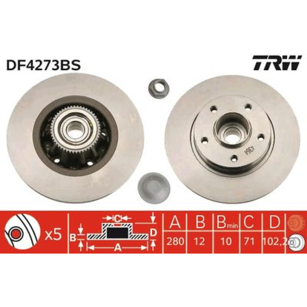 Диск гальмівний trw df4273bs