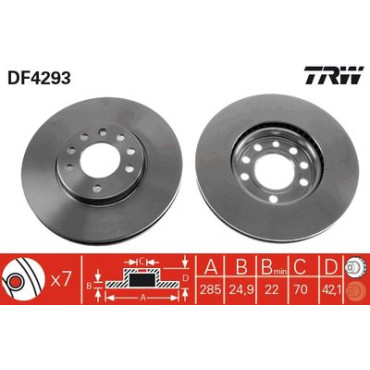 Гальмівний диск передній TRW df4293