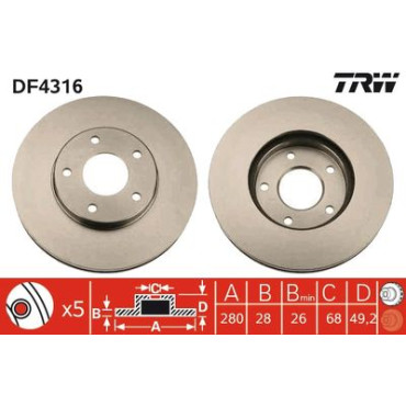 Диск гальмівний TRW df4316