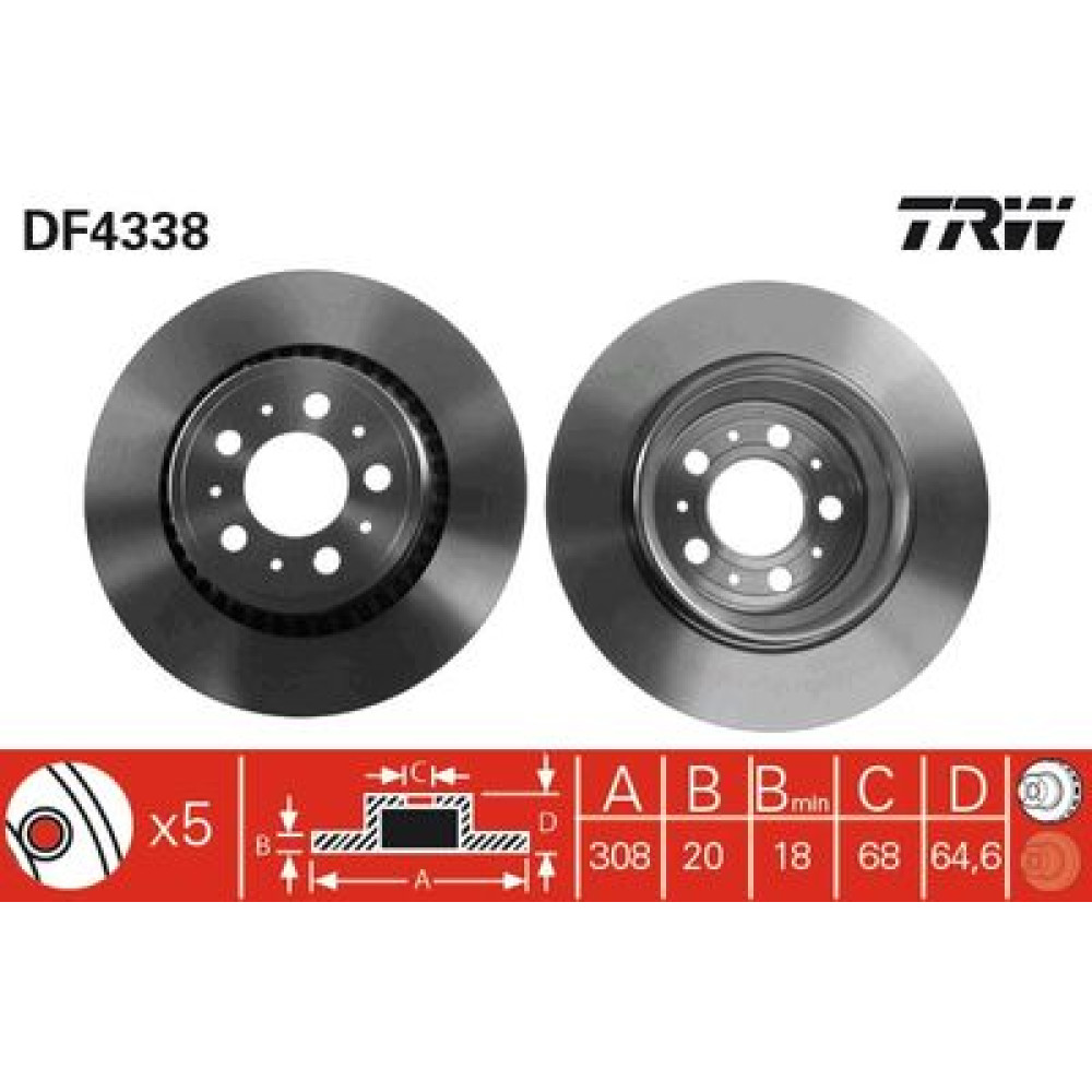 Диск гальмівний TRW df4338