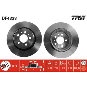Диск тормозной TRW df4338