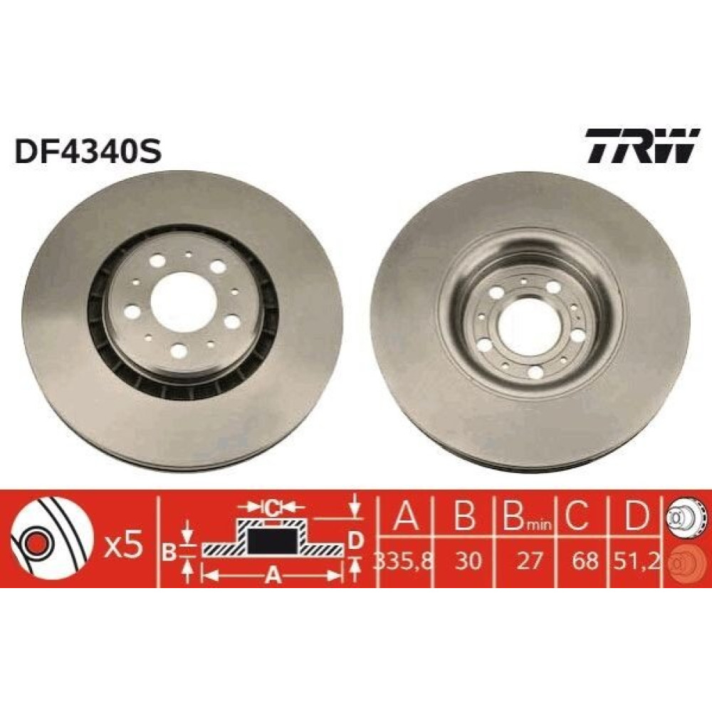 Диск гальмівний TRW df4340s