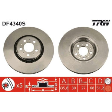 Диск тормозной TRW df4340s