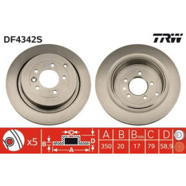 TRW df4342s Гальмівний диск TRW df4342s