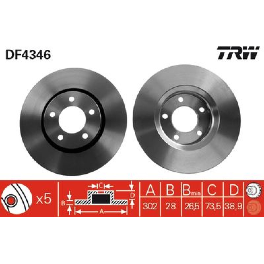 Диск гальмівний TRW df4346