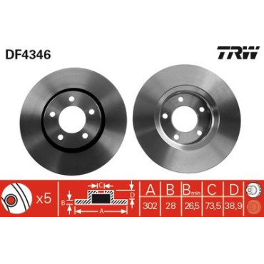 Диск гальмівний TRW df4346