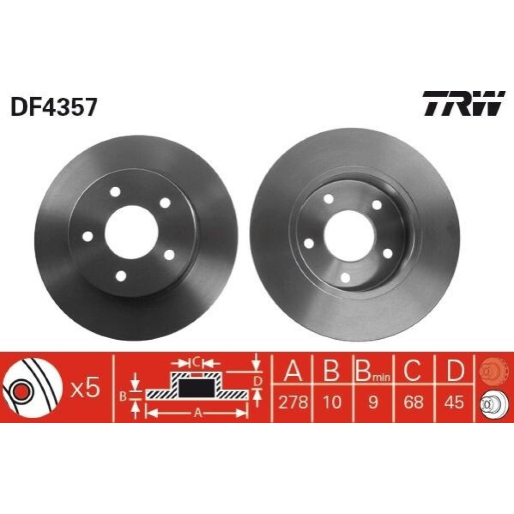 Диск гальмівний TRW df4357