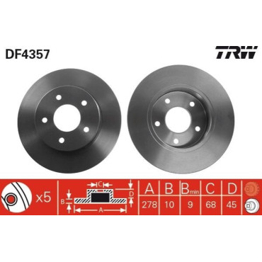 Диск тормозной TRW df4357