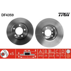 Диск гальмівний TRW df4359