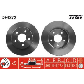Гальмівний диск trw df4372