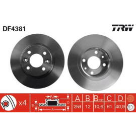 Гальмівний диск передній TRW df4381