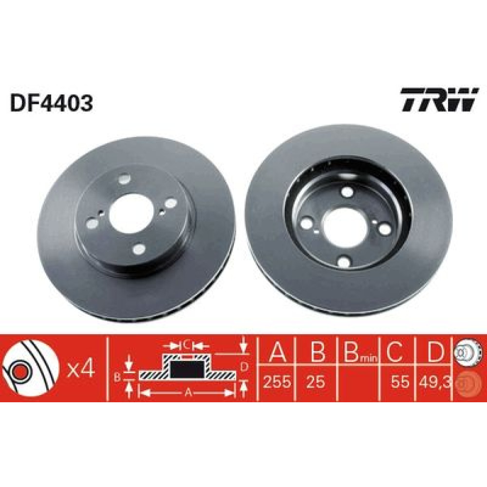 Диск тормозной TRW df4403