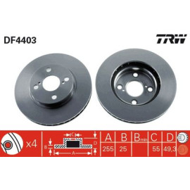 Диск тормозной TRW df4403