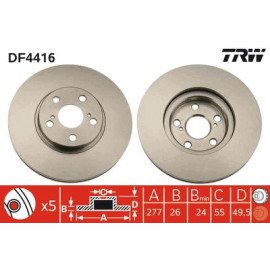 Диск гальмівний trw df4416