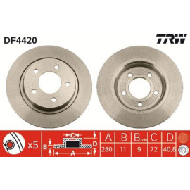 Диск гальмівний trw df4420
