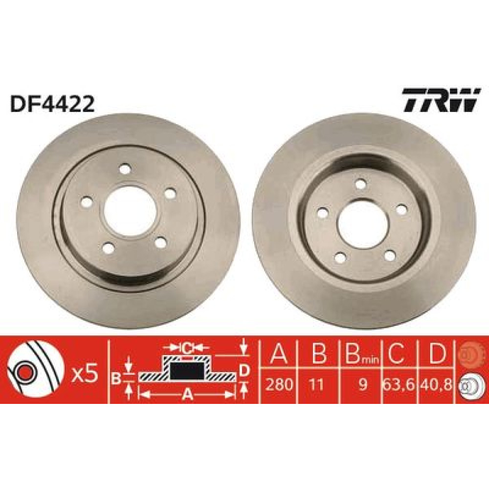 Гальмівний диск trw df4422