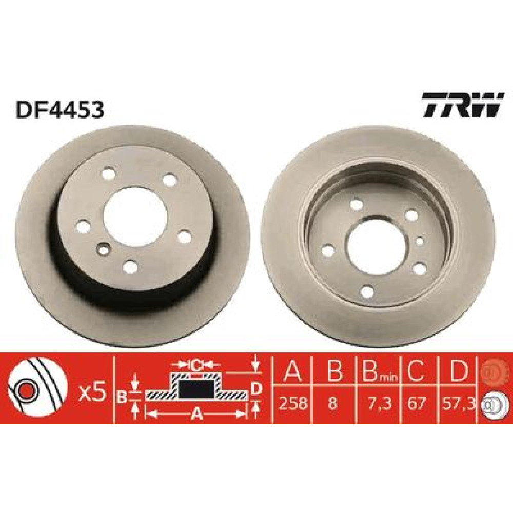 Диск гальмівний trw df4453