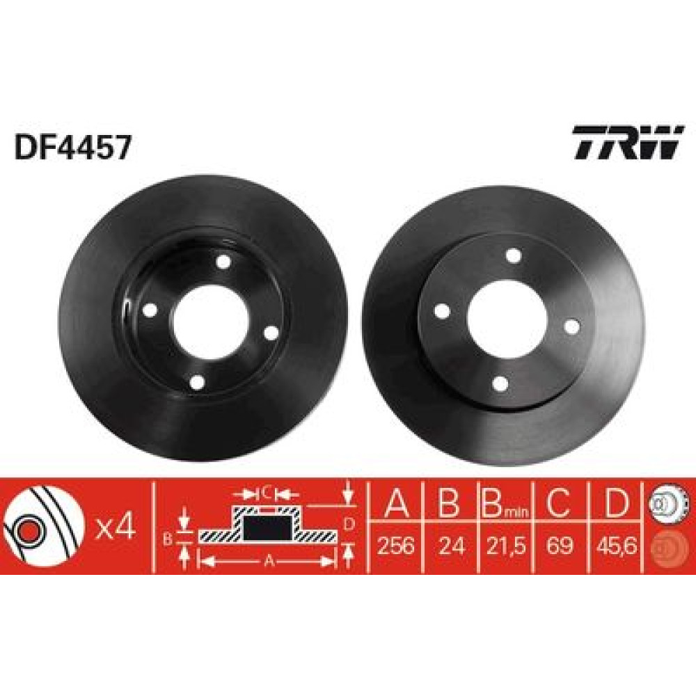 Тормозной диск передний TRW df4457