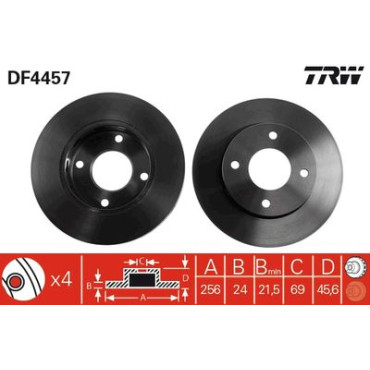 Тормозной диск передний TRW df4457