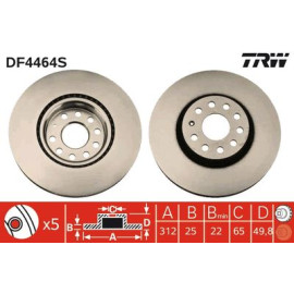 Диск гальмівний trw df4464s