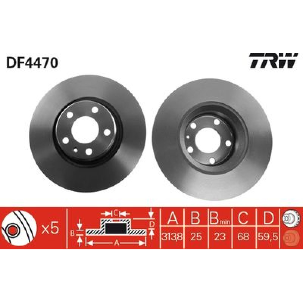 Диск тормозной TRW df4470