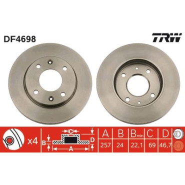 Диск гальмівний TRW df4698
