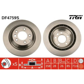 TRW df4759s Тормозной диск TRW df4759s