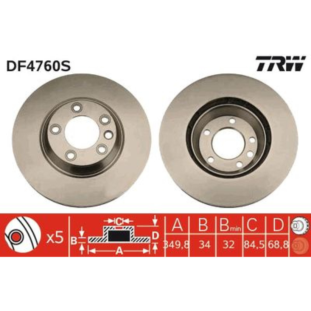 Тормозной диск TRW df4760s