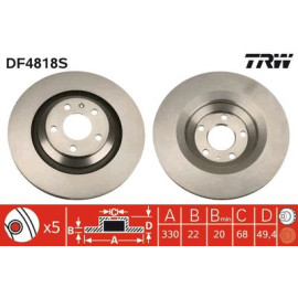 Диск тормозной TRW df4818s