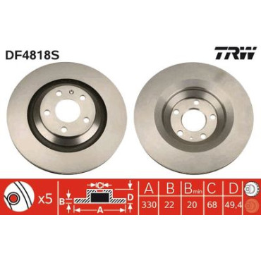 Диск гальмівний TRW df4818s